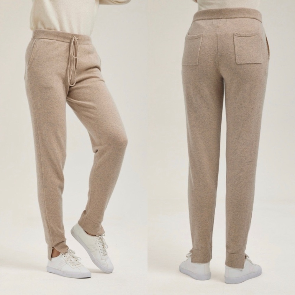 Gentle Herd Mid Rise Cream Pure Wool Joggers Size S